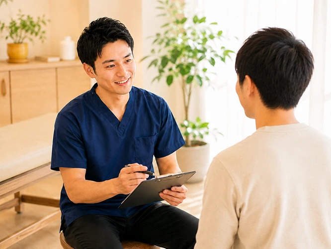 初めて来院した方のお悩みを聞くカウンセリングの様子